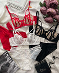 Komplet bielizny strappy z siateczką