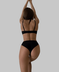 Koronkowy komplet z push-up Czarny